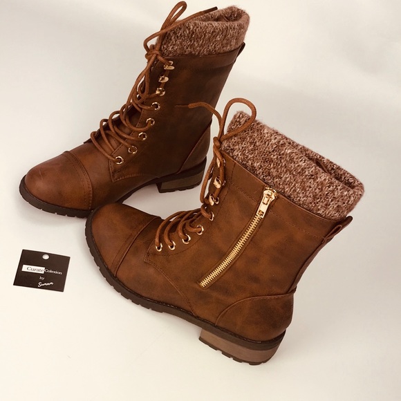 🔥SALE🔥Vegan Leather Wool Lined Hike Boots - Picture 2 of 8
